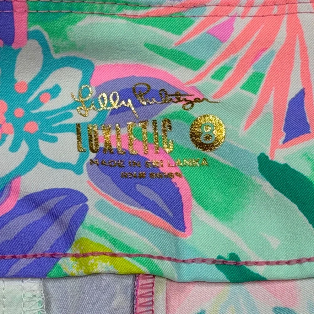 Lilly Pulitzer Luxletic Reid Womens 8 Vibrant Colorful Floral Golf Shorts